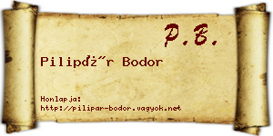 Pilipár Bodor névjegykártya